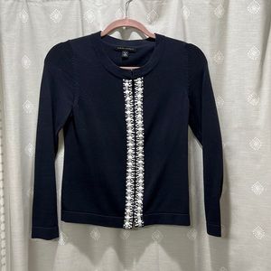 Banana Republic beaded cardigan XS navy blue